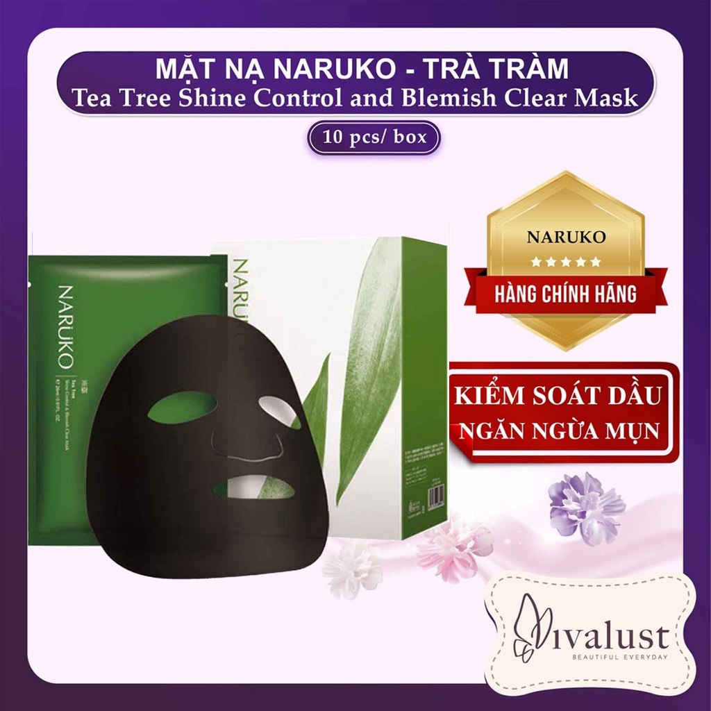 [Chính Hãng - Đài Loan] Mặt Nạ NARUKO Trà Tràm - Kiểm Soát Dầu Và Mụn (Hộp 8 miếng)