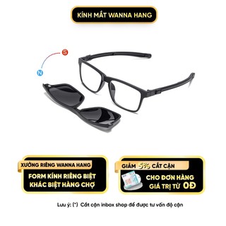 Gọng kính cận thể thao nam nữ siêu nhẹ chịu lực có nam châm giữ cố định Wanna Hang KTT01