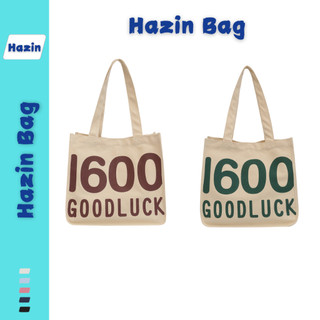 Túi tote HAZIN vải canvas đeo vai họa tiết nổi bật Uzzlang Hàn Quốc đi học đi chơi tiện lợi đựng sách vở A4 laptop