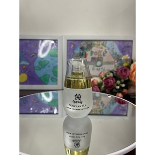 Vỏ chai đựng serum, chai thủy tinh bầu mờ 30ml đầu bơm vàng in ngọc lan tây