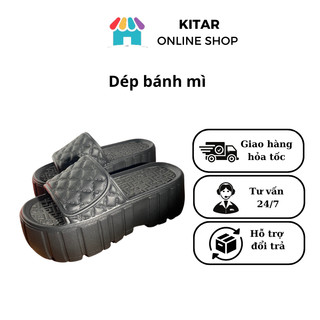 Dép đi mưa, Dép nữ Duwa quai ngang caro đế bánh mì 6p chống trơn chất Eva nhẹ size 36-39 màu đen D66