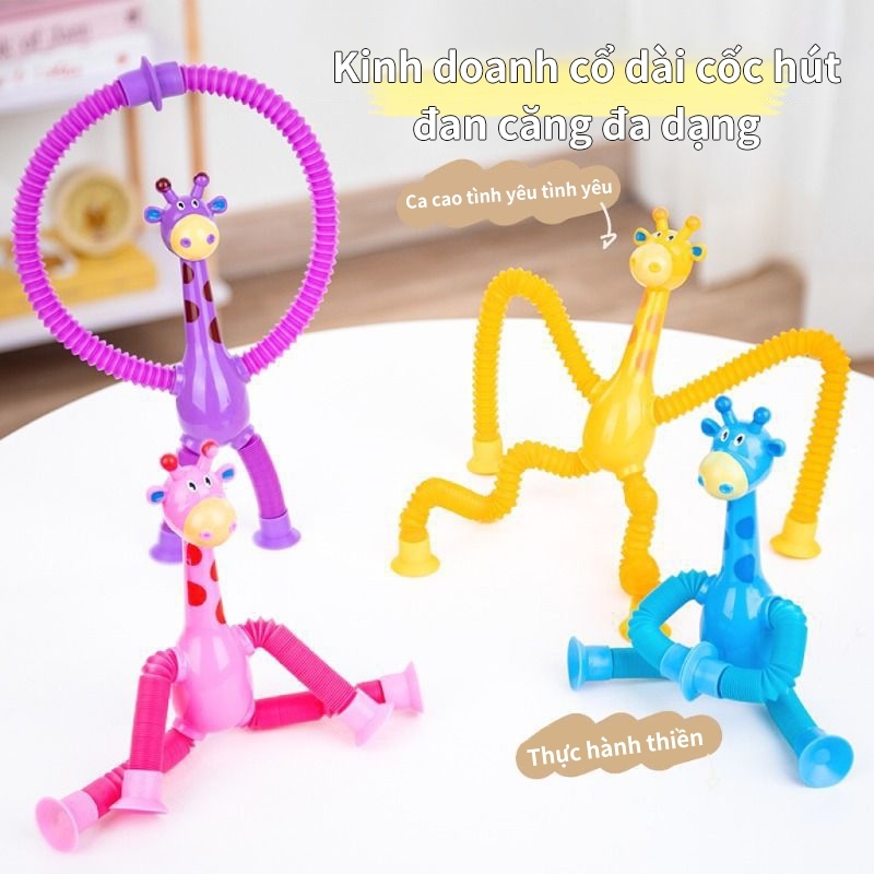 Đồ chơi lò xo hươu cao cổ, hươu cao cổ kéo dài có đèn LED cho bé 89053 SLGD