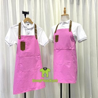 Tạp dề màu Hồng Tạp dề pha chế Tạp dề nam Tạp dề đồng phục Tạp dề cao cấp