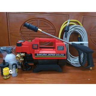 Máy rửa xe máy, ô tô  chỉnh áp, áp lực cao 3500w, 100% dây đồng, dây 15m kèm bình bọt và cần nối dài