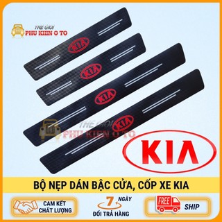 Kia - bộ miếng dán chống trầy xước có logo hãng kia bảo vệ bậc cửa và dán cốp xe hơi, xe ô tô