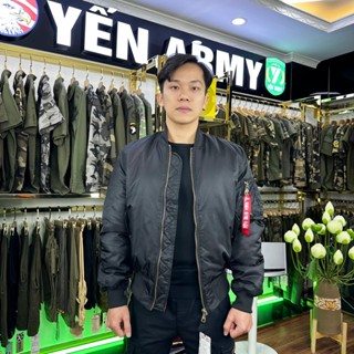  Áo Khoác Pilot Bomber DEFEILI Nam Trơn Chần Bông 3 Lớp Màu Đen   Xanh Rêu - Mã MA-1 