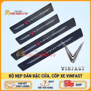 VINFAST - Bộ Miếng Dán Chống Trầy Xước Có Logo Hãng VINFAST Bảo Vệ Bậc Cửa Và Dán Cốp Xe Hơi, Xe Ô Tô