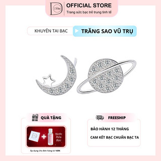 Khuyên tai nữ bạc 925 vũ trụ xinh xắn Dế Bạc - K5937-2