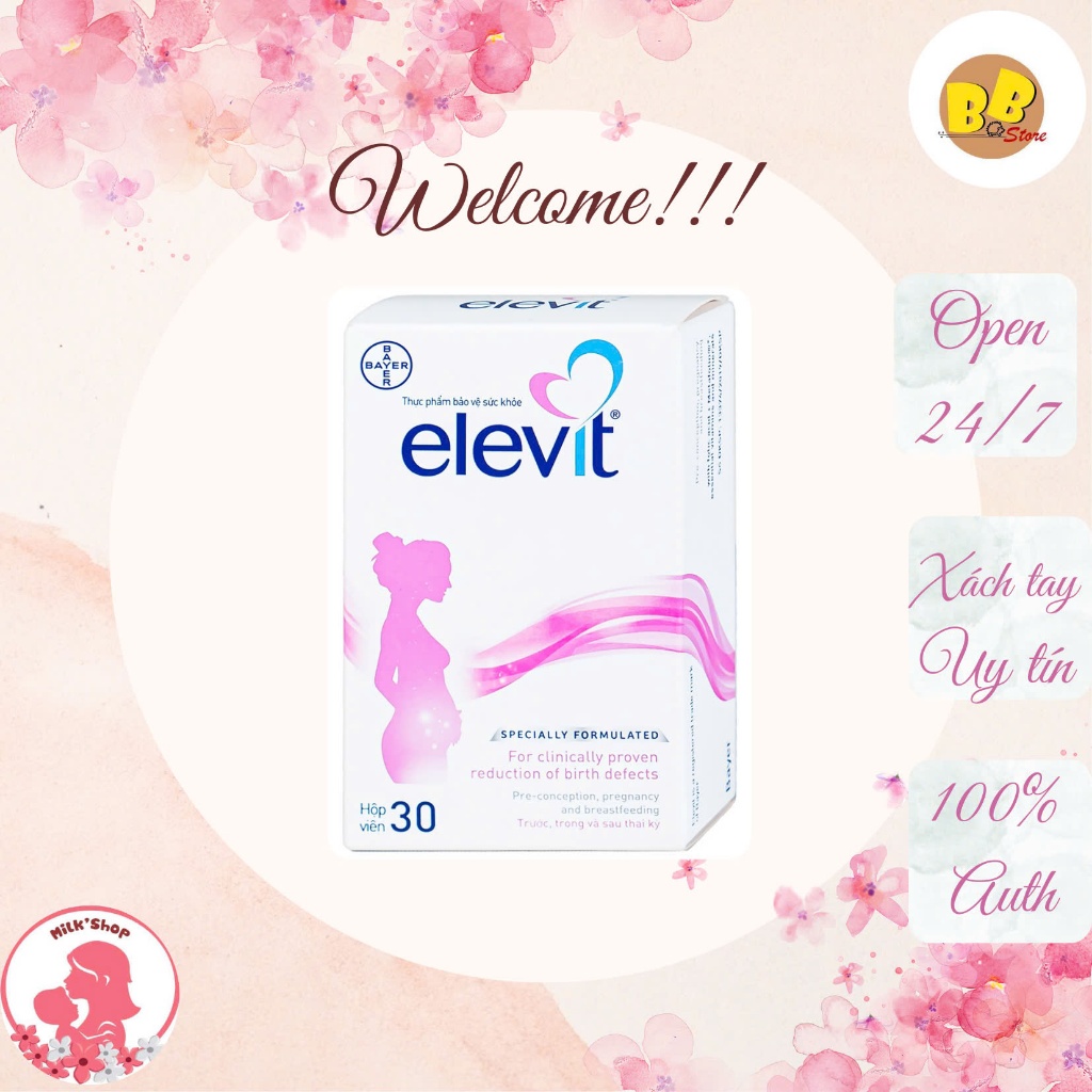Vitamin Bầu Elevit Úc 100 viên (đủ bill)