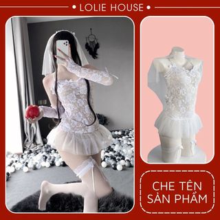 Cosplay Cô dâu - Set váy ngủ cosplay cô dâu 7 chi tiết LOLIE HOUSE - CP1