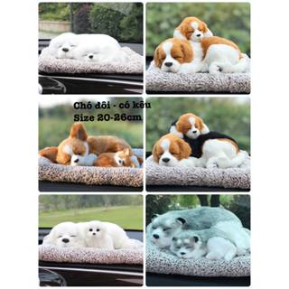 Chó mèo bông than hoạt tính trang trí nhà cửa, taplo xe oto, có thảm đi kèm, có âm thanh kêu mô phỏng, có than khửi mùi