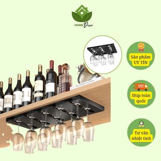 Giá treo ly vang, giá treo ly quầy bar, kệ găn ly rượu vang chất liệu inox 304 thép không gỉ