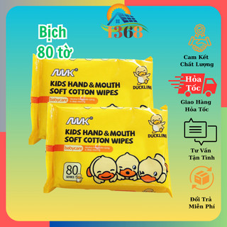 Thùng 10 bịch 80 tờ khăn giấy ướt vịt con khăn giấy ướt siêu hot