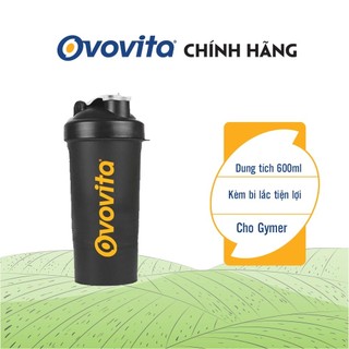 Bình Lắc Shaker OVOVITA Dung Tích 600ML Kèm Bi Lắc Tiện Lợi. Thiết Kế Mạnh Mẽ Dùng Cho GYMER