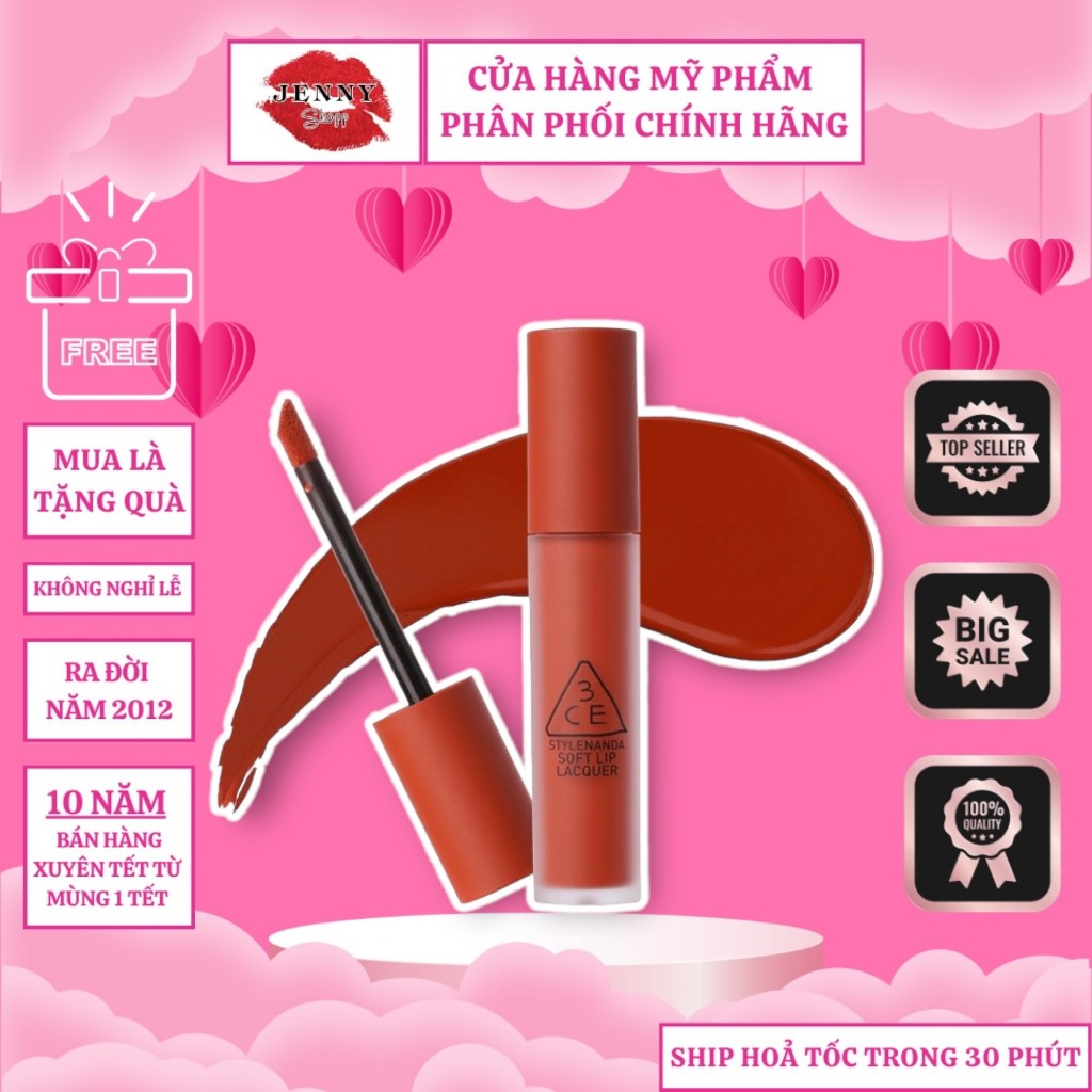 Son Kem Lì 3CE Soft Lip Lacquer