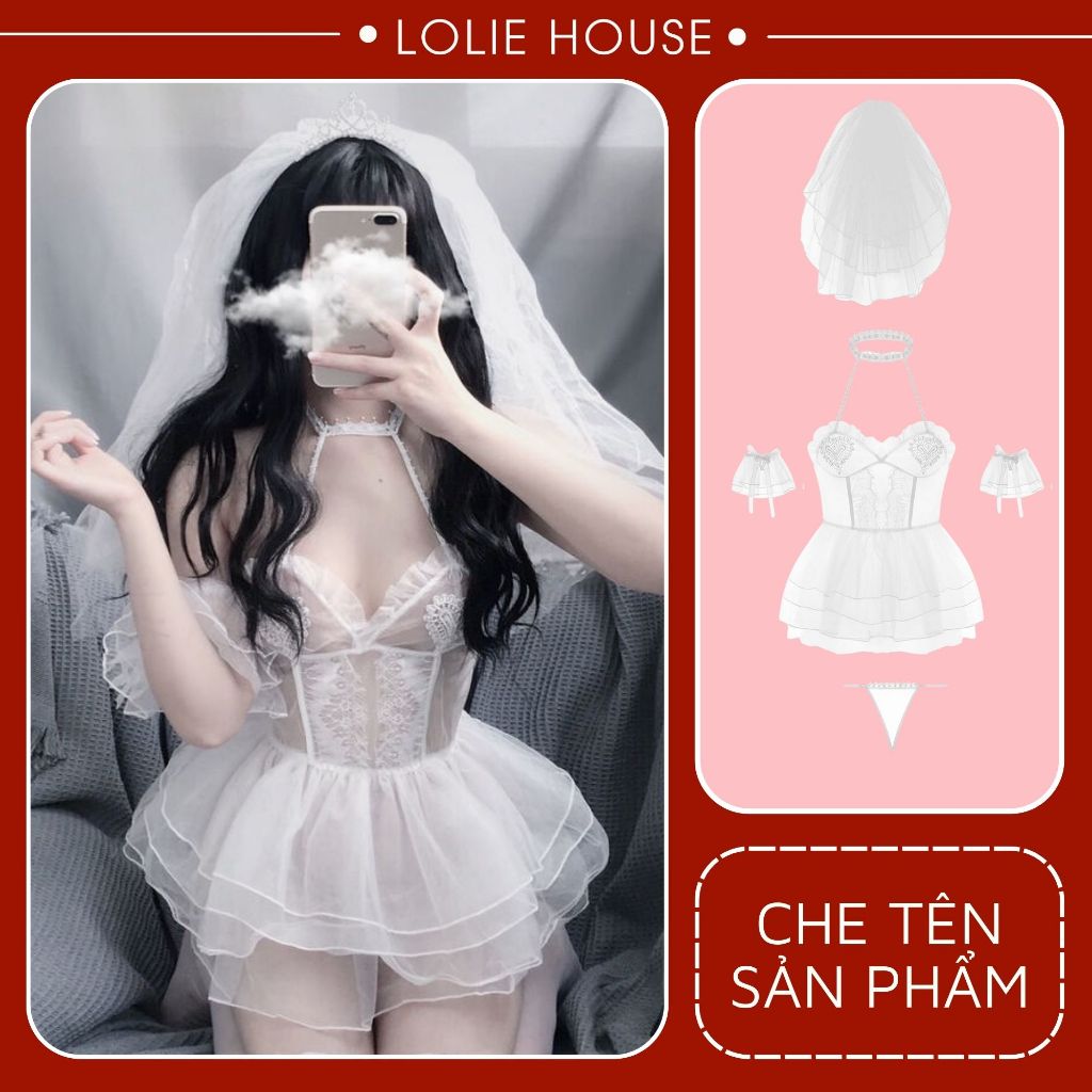Cosplay Cô Dâu Công Chúa - Set váy ngủ cô dâu gợi cảm sexy LOLIE HOUSE - CP9