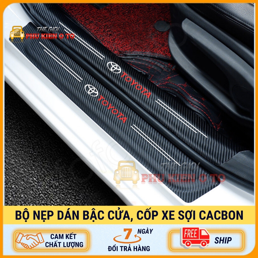 Nẹp Dán Vân Carbon Chống Trầy Xước Bảo Vệ Bậc Cửa Xe Hơi/ Bảo Vệ Cốp Sau Xe Hơi Cho Nhiều Hãng Xe