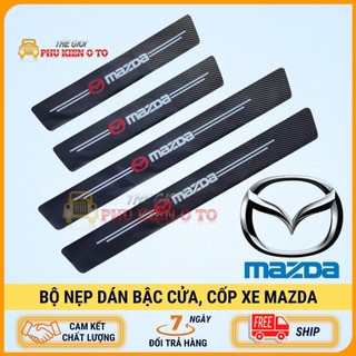 MAZDA - Bộ Miếng Dán Chống Trầy Xước Có Logo Hãng MAZDA Bảo Vệ Bậc Cửa Và Dán Cốp Xe Hơi, Xe Ô Tô