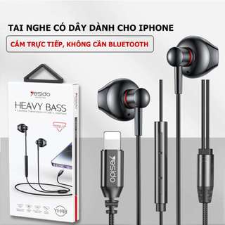 Tai nghe có dây YH48 dành riêng cho các dòng điện thoại iphone X, iphone 11, iphone 12, iphone 13, iphone 14-Poermax