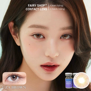 Kính Áp Tròng Cao Cấp UZA Brown Lens 14.0mm - Silicone Hydrogel FAIRY SHOP CONTACT LENS độ cận 0 - 6 lens cho mắt thở