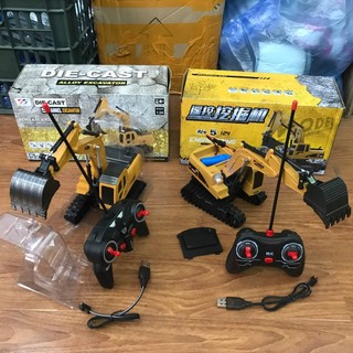 Mô hình đồ chơi máy xúc Gầu kim loại Điều khiển 8 kênh - Mô hình xe ben, xe bồn