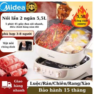 Nồi lẩu 2 ngăn 5,5L MC-HSC282813 thế hệ mới dung tích 5,5L dày dặn,đa chức năng lẩu,xào,rán,chiên phù hợp 3-8 người