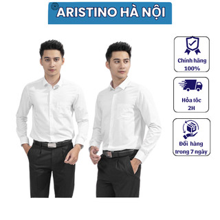 Áo sơ mi nam ARISTINO dài tay trắng trơn form slim ALSR09