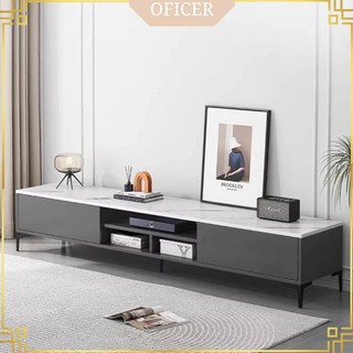 Kệ tivi để sàn cao cấp phong cách hiện đại màu trắng vân đá, kệ tivi gỗ Thương hiệu BAIZAN - BZ297