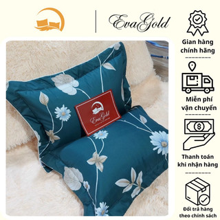 Vỏ gối EVAGOLD Vỏ gối nằm lụa thái hoa có lót bông dây khoá kéo