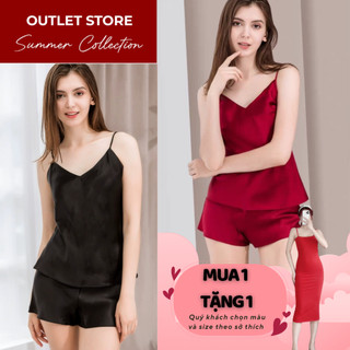 Đồ bộ, đồ ngủ nữ 2 dây trơn chất liệu phi lụa cao cấp nhẹ nhàng nữ tính BDT0323