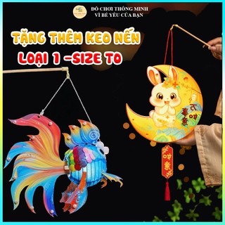 Đèn trung thu 2024 LOẠI 1 SIZE TO tặng kèm đèn led Đèn trung thu cho bé Đèn trung thu hình cá Đèn trung thu hình thỏ