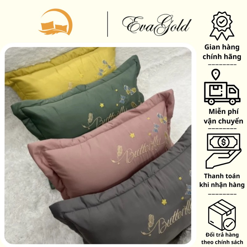 Vỏ gối phi lụa màu thêu
