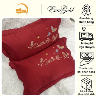 Vỏ gối phi lụa màu thêu