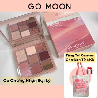 GOGOTALES Bảng phấn mắt Gogo Tales 9 ô Monet Garden GT289 phấn mắt hoa khô kèm gương mịn lì lâu trôi tone hồng khói
