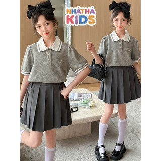 Áo polo bé gái cộc tay size đại từ 17-45kg D1 NHẬT HÀ chất liệu poly pha spandex cho bé đi học, đi chơi.