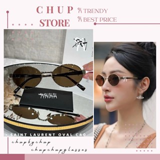 Kính Mắt Nữ Oval Phong Cách Retro Dáng Tròn CHUPBYCHUP Mắt Kính Mát SL Gọng Titan Kim Loại Cao Cấp 2024 C40