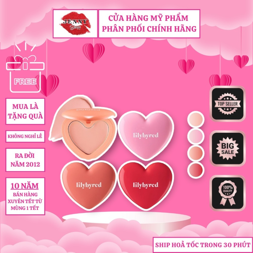 Phấn Má Hồng Lilybyred Luv Beam Cheek, má hồng dạng kem Lilybyred