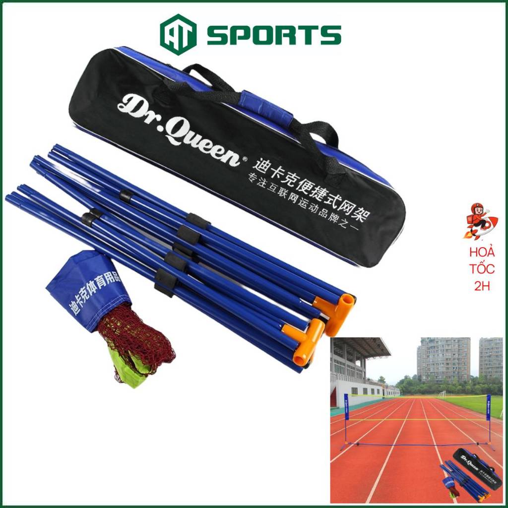 Trụ Lưới Sân Cầu Lông Dr.Queen DK926 (6m, 5m, 4m, 3m) Kèm Lưới 6m Và Túi Đựng - Trụ Căng Lưới Cầu Lô