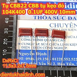 30 con TỤ CBB22 tụ kẹo nâu đỏ 104J 450V 104 0.1UF 400V kde0039