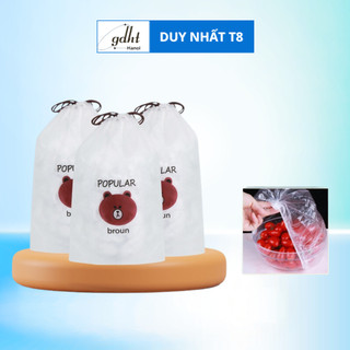 Combo 100 Màng bọc thực phẩm có chun Gấu PE siêu dai co giãn bọc đồ ăn, chùm đầu đa năng huytuan3010