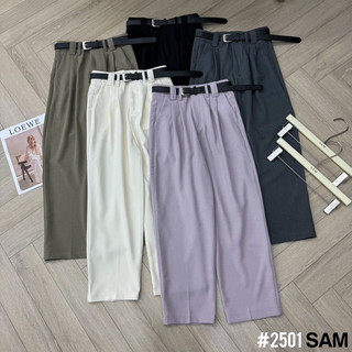 Quần vải baggy kèm đai