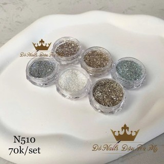 Phụ kiện nail - set nhũ mix 6 màu n510