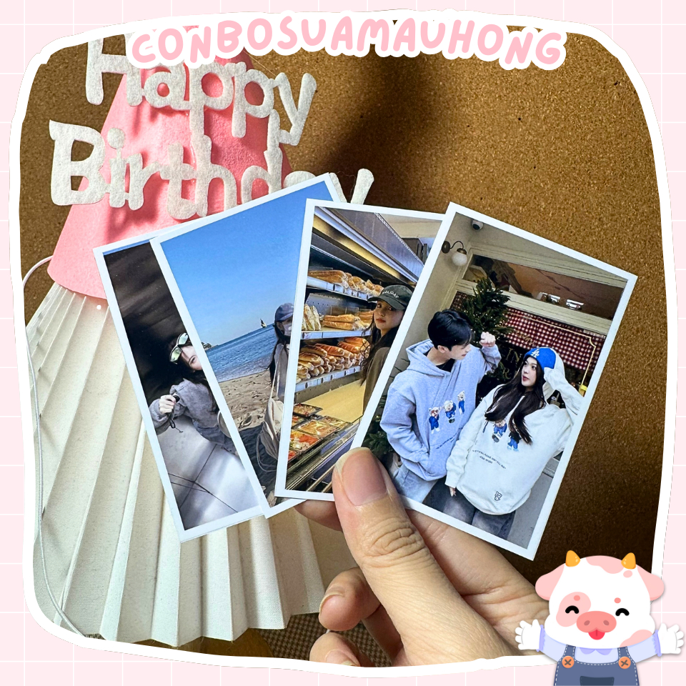 In Ảnh Theo Yêu Cầu Chất Liệu Lụa 6x9 Viền Trắng Ép Plastic