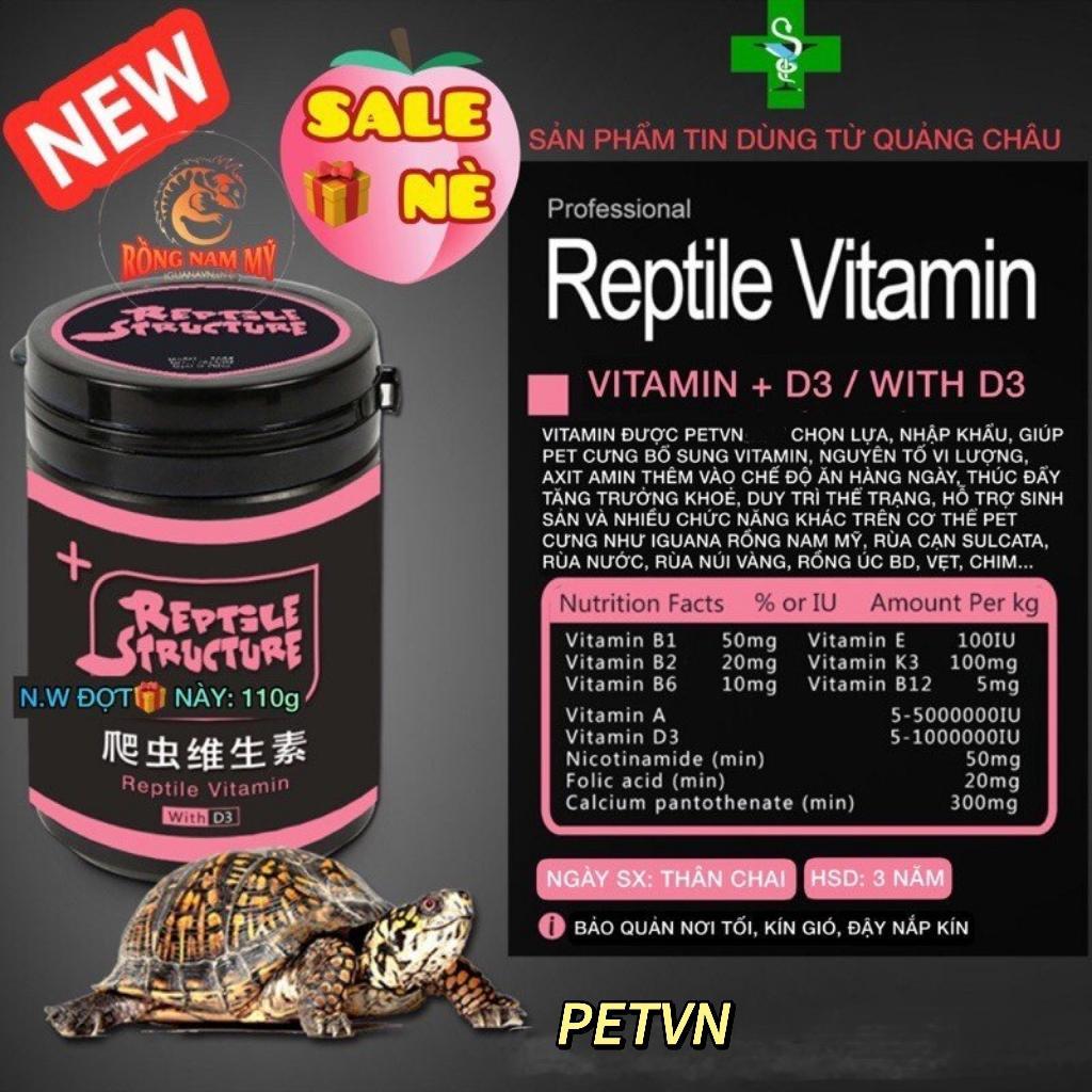 VITAMIN + D3 CHO RÙA SULCATA, RỒNG NAM MỸ IGUANA, RÙA NÚI VÀNG, RÙA NƯỚC, CHIM, VẸT,... STRUCTURE. S