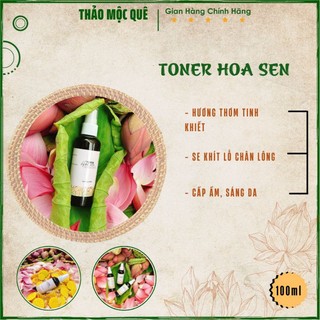 Toner hoa sen dưỡng ẩm cho da mặt, cân bằng độ pH - Nước xịt khoáng cấp ẩm cho mọi loại da 100ml