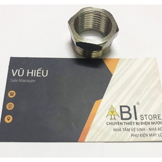 LƠ THU 20/15 (27-21) INOX BÓNG HÀNG ĐẸP GIÁ RẺ ( CÀ RÁ INOX, ĐẦU NỐI ỐNG NƯỚC REN NGOÀI )