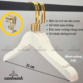 Móc Gỗ Treo Quần Áo Trẻ Em Giá Rẻ. Móc Áo Gỗ Màu Vàng/Trắng/Nâu