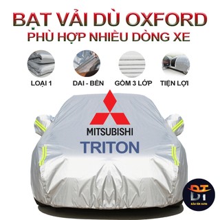 Bạt che kín bảo vệ xe bán tải Mitsubishi Triton 4,5 chỗ tráng bạc loại tốt, vải bông chống xước