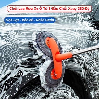  Chổi Lau Rửa Xe Ô Tô 2 Đầu Chổi Xoay 360 Độ - 3 Nấc Có Thể Kéo Dài Tiện Lợi Thông Minh Chất Lượng Bền Đẹp Và Chắc Chắn 