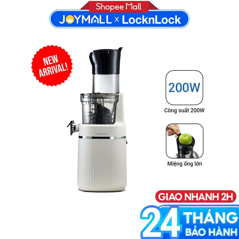 Máy ép chậm trái cây LocknLock EJJ421IVY 200W, Hàng chính hãng, 2 chế độ ép, miệng rộng - JoyMall